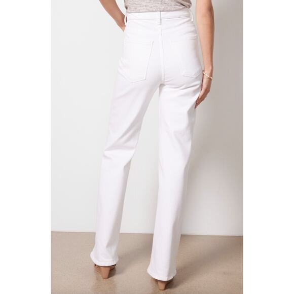 NEW Evereve White Ever Trouser Jeans Denim Size 28 Women's High Rise Straight - Picture 12 of 12